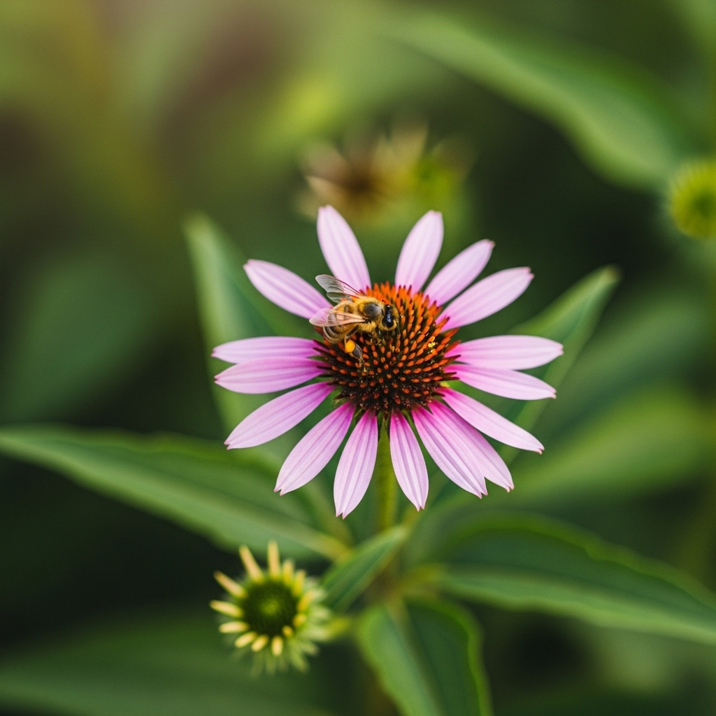 Honeybee on flower, illustrating pollinator decline and conservation efforts