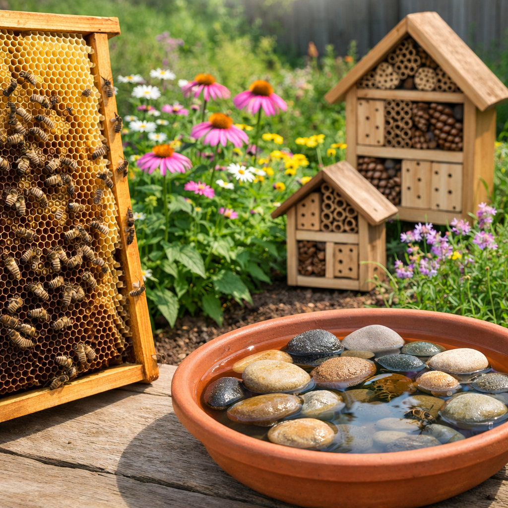Beekeeping education workshop with participants learning about honeybees
