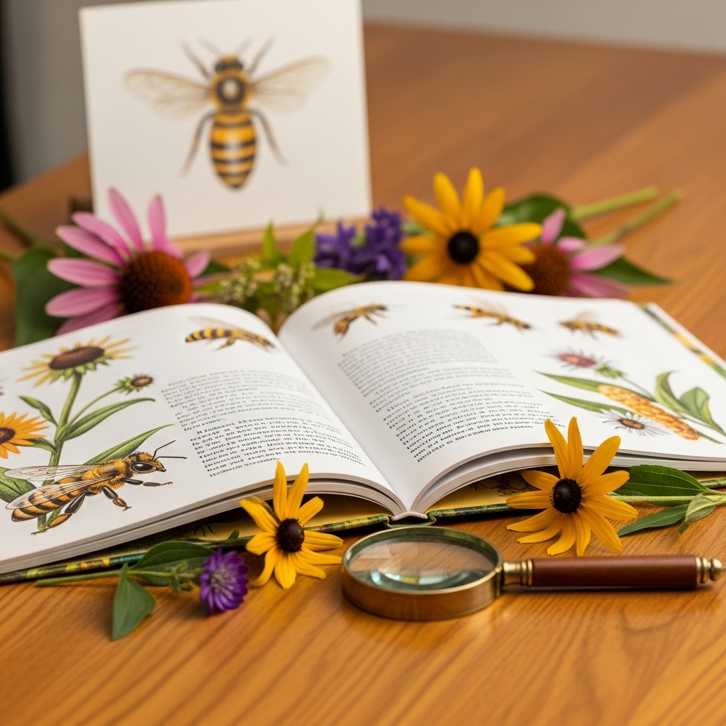 Students learning about pollinators and honeybees in an educational program